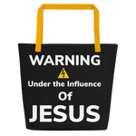 Warning under the Influence of Jesus Beach Bag - AGAPE KINGDOM INC