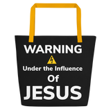 Warning under the Influence of Jesus Beach Bag - AGAPE KINGDOM INC