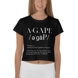 Women’s Agape All-Over Print Crop Tee - AGAPE KINGDOM INC