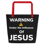 Warning under the Influence of Jesus Beach Bag - AGAPE KINGDOM INC