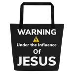 Warning under the Influence of Jesus Beach Bag - AGAPE KINGDOM INC