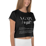 Women’s Agape All-Over Print Crop Tee - AGAPE KINGDOM INC